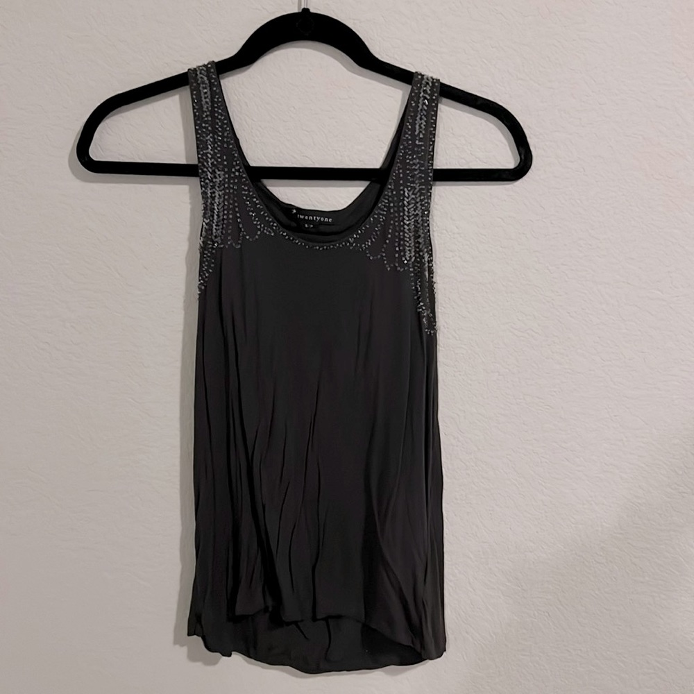 Jeweled tank in dark grey